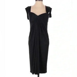 BCBGMAXAZRIA Timeless Classic Black Formal Sweetheart Retro Midi Dress Size XS